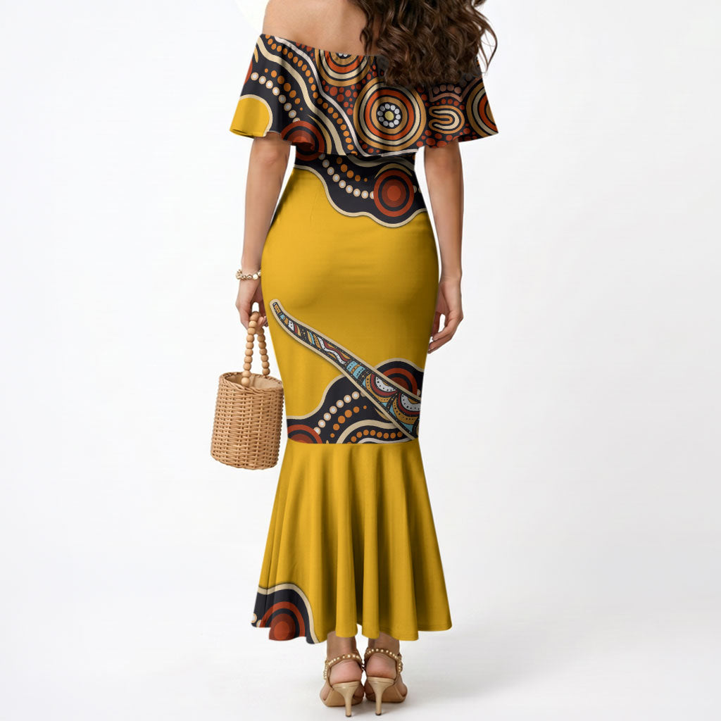 Didgeridoo Mermaid Dress Aboriginal Dot Painting Indigenous Traditional Instrument