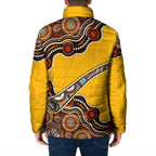 Didgeridoo Padded Jacket Aboriginal Dot Painting Indigenous Traditional Instrument