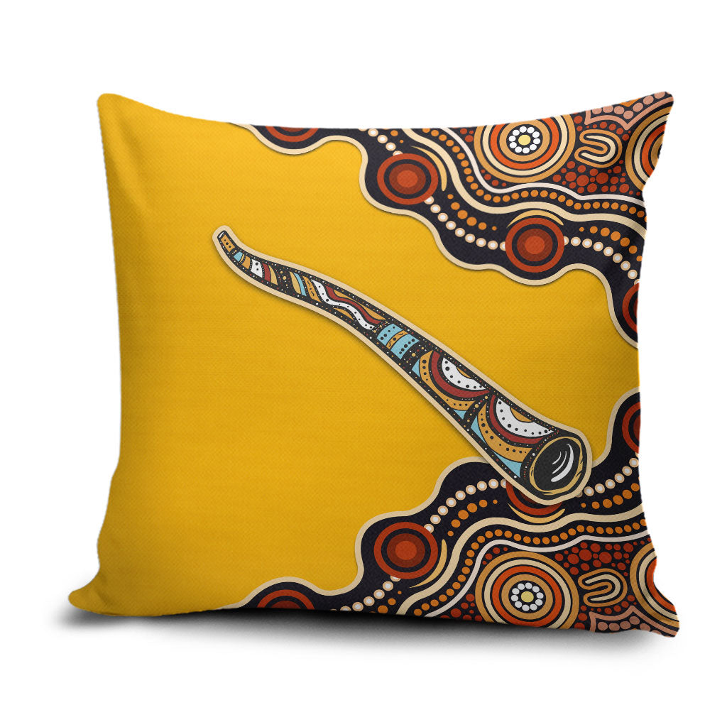 Didgeridoo Pillow Cover Aboriginal Dot Painting Indigenous Traditional Instrument