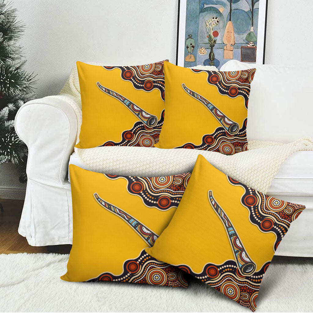 Didgeridoo Pillow Cover Aboriginal Dot Painting Indigenous Traditional Instrument