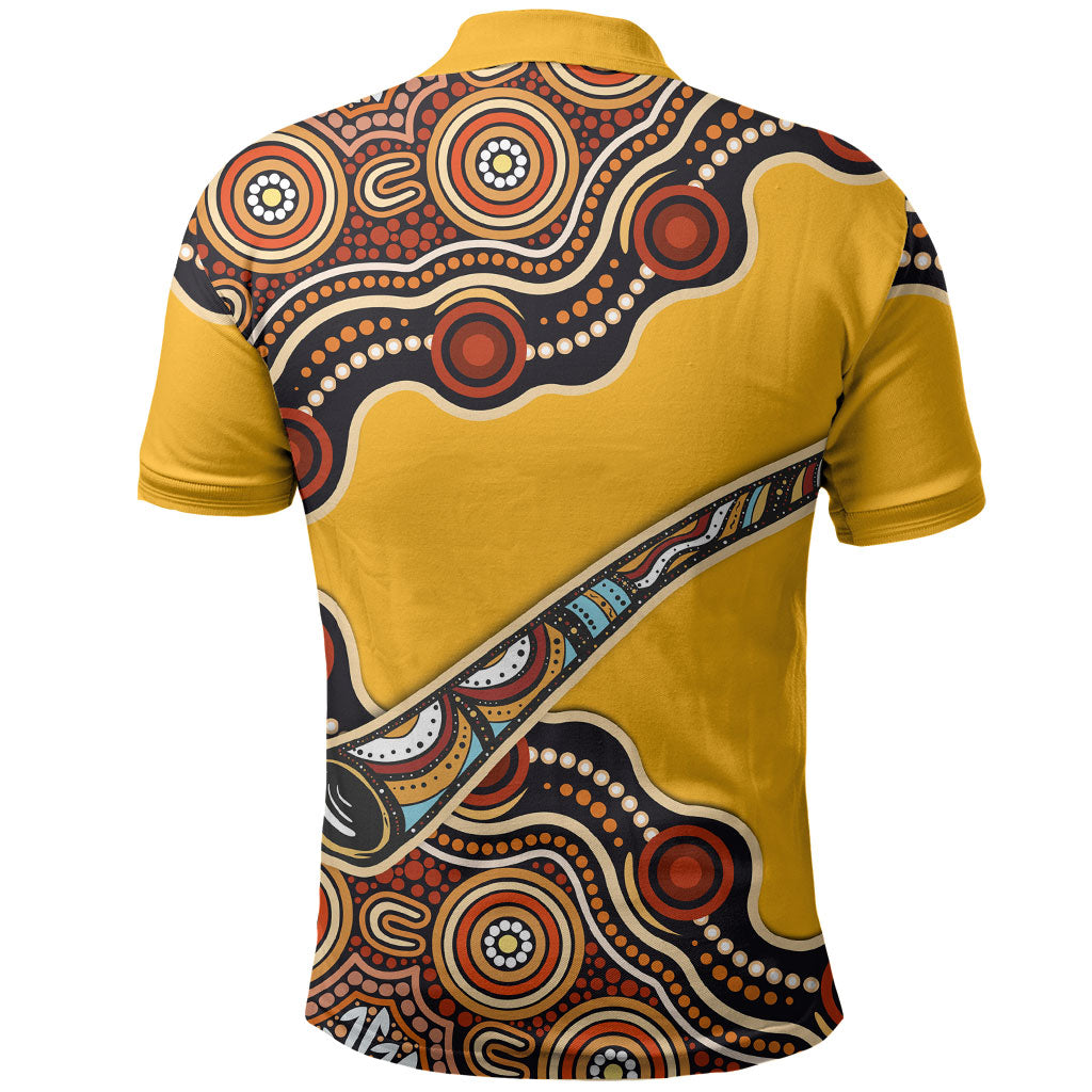 Didgeridoo Polo Shirt Aboriginal Dot Painting Indigenous Traditional Instrument