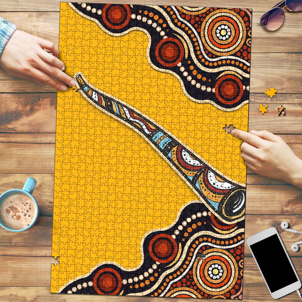 Didgeridoo Puzzle Aboriginal Dot Painting Indigenous Traditional Instrument