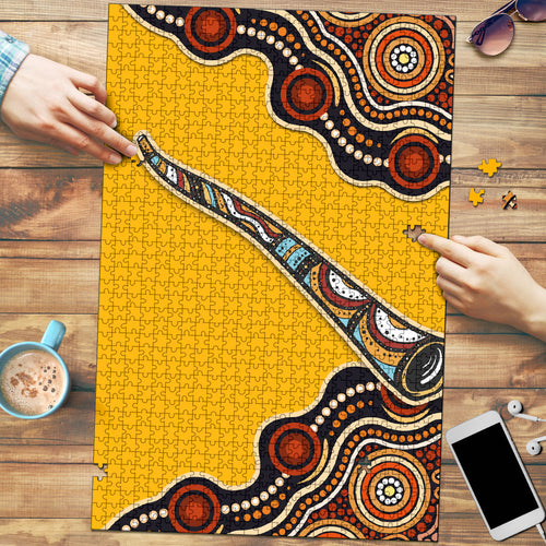 Didgeridoo Puzzle Aboriginal Dot Painting Indigenous Traditional Instrument