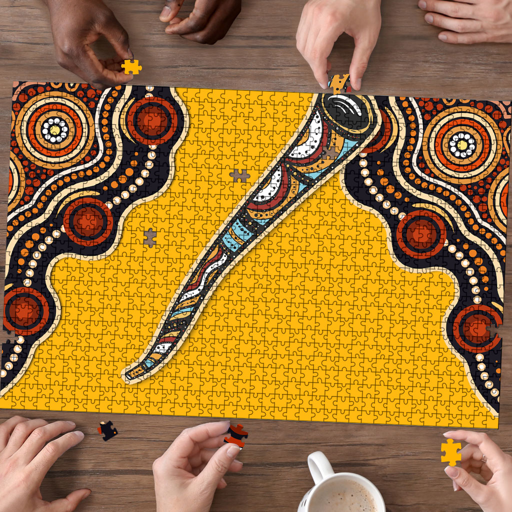 Didgeridoo Puzzle Aboriginal Dot Painting Indigenous Traditional Instrument