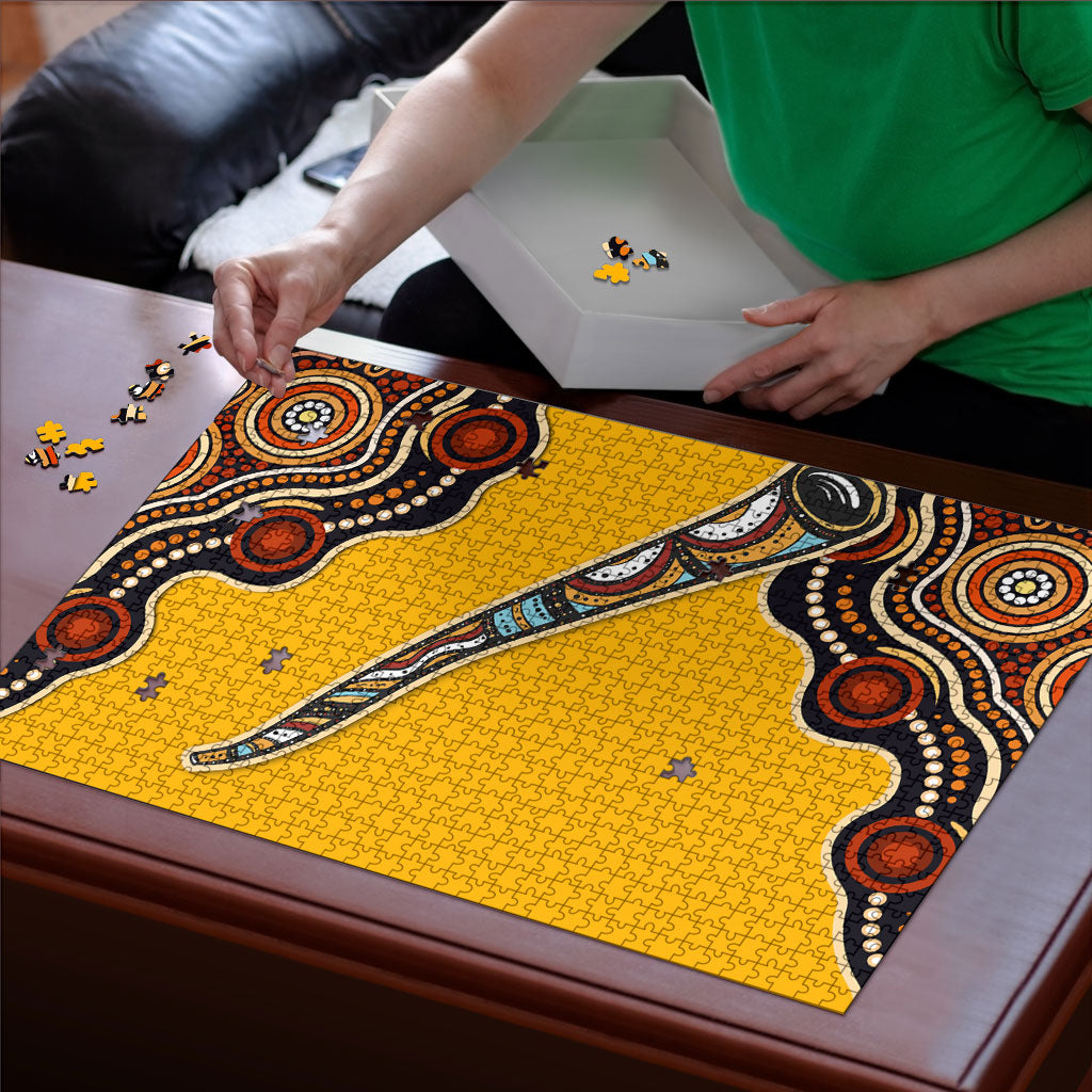 Didgeridoo Puzzle Aboriginal Dot Painting Indigenous Traditional Instrument