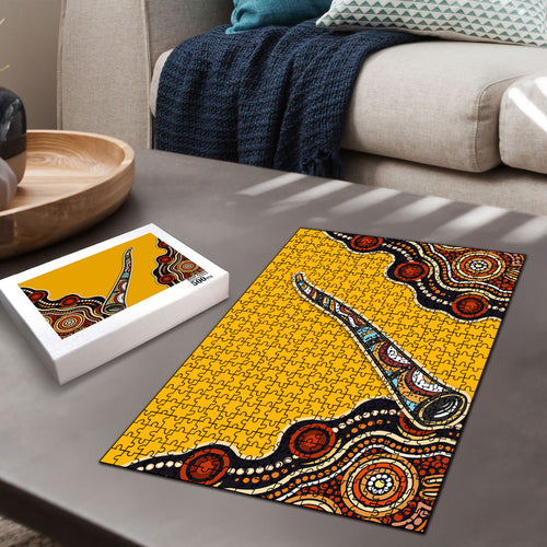 Didgeridoo Puzzle Aboriginal Dot Painting Indigenous Traditional Instrument