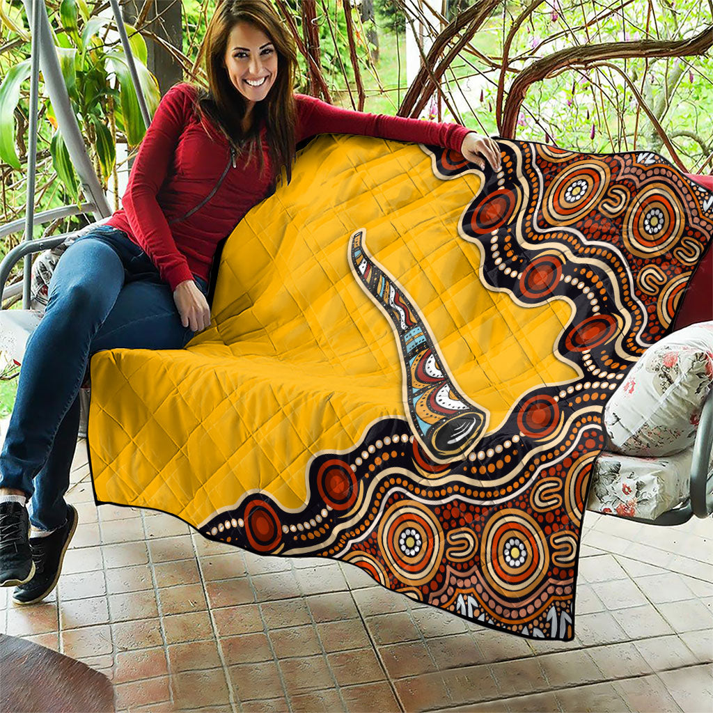 Didgeridoo Quilt Aboriginal Dot Painting Indigenous Traditional Instrument