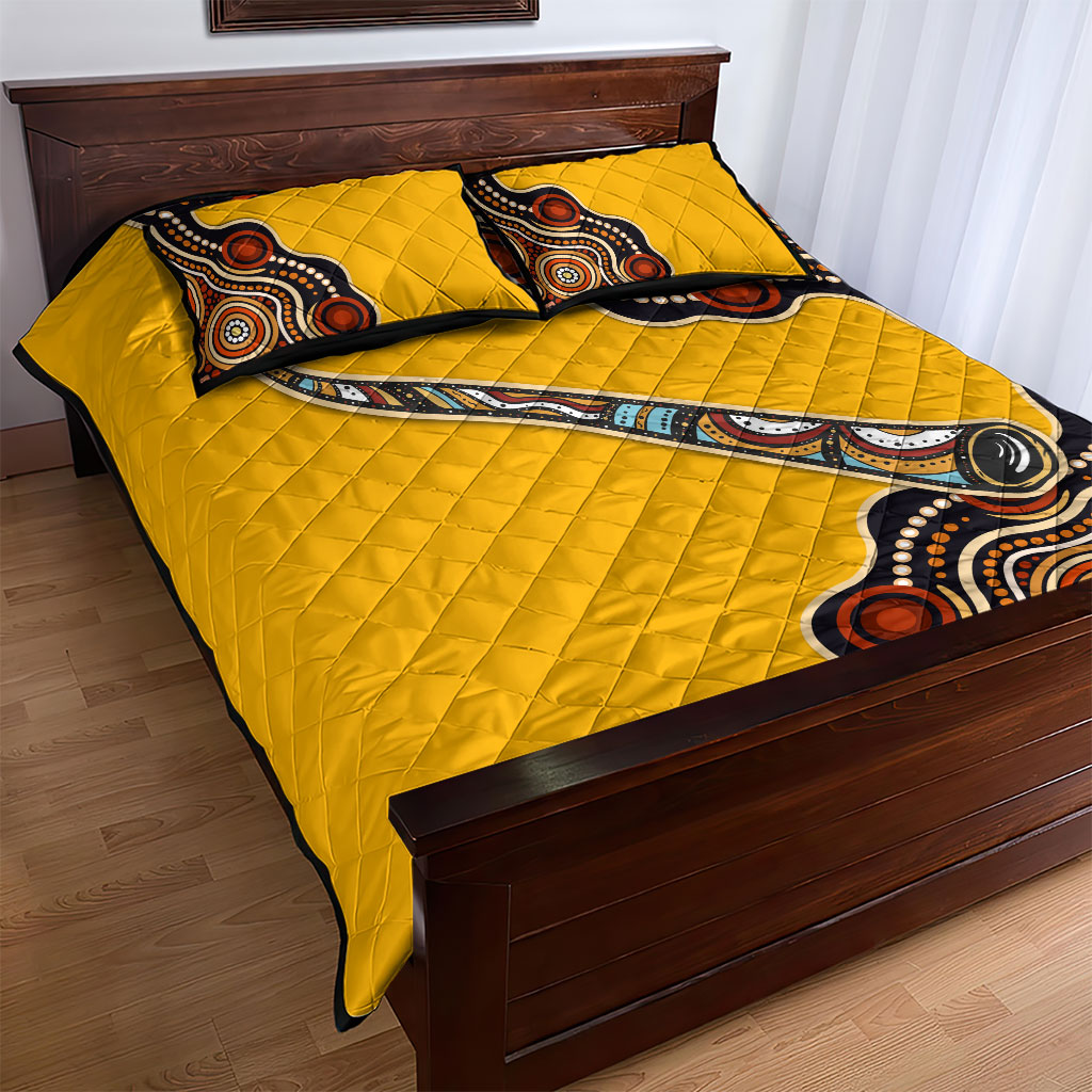 Didgeridoo Quilt Bed Set Aboriginal Dot Painting Indigenous Traditional Instrument