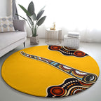 Didgeridoo Round Carpet Aboriginal Dot Painting Indigenous Traditional Instrument