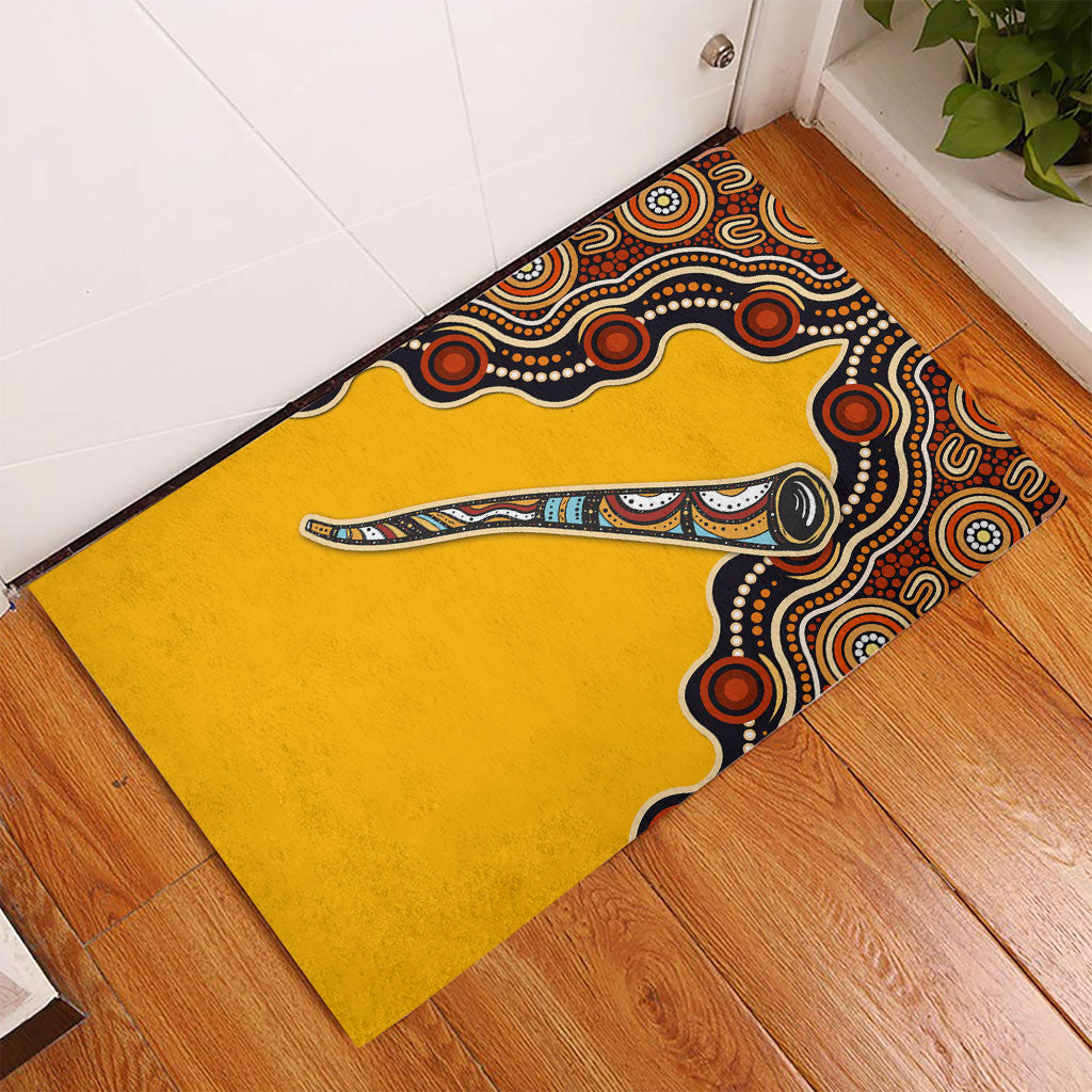 Didgeridoo Rubber Doormat Aboriginal Dot Painting Indigenous Traditional Instrument