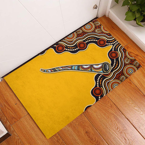 Didgeridoo Rubber Doormat Aboriginal Dot Painting Indigenous Traditional Instrument