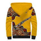 Didgeridoo Sherpa Hoodie Aboriginal Dot Painting Indigenous Traditional Instrument