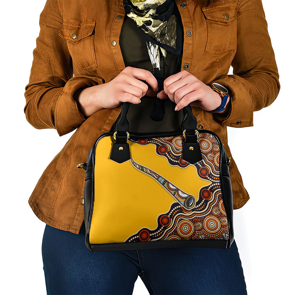 Didgeridoo Shoulder Handbag Aboriginal Dot Painting Indigenous Traditional Instrument