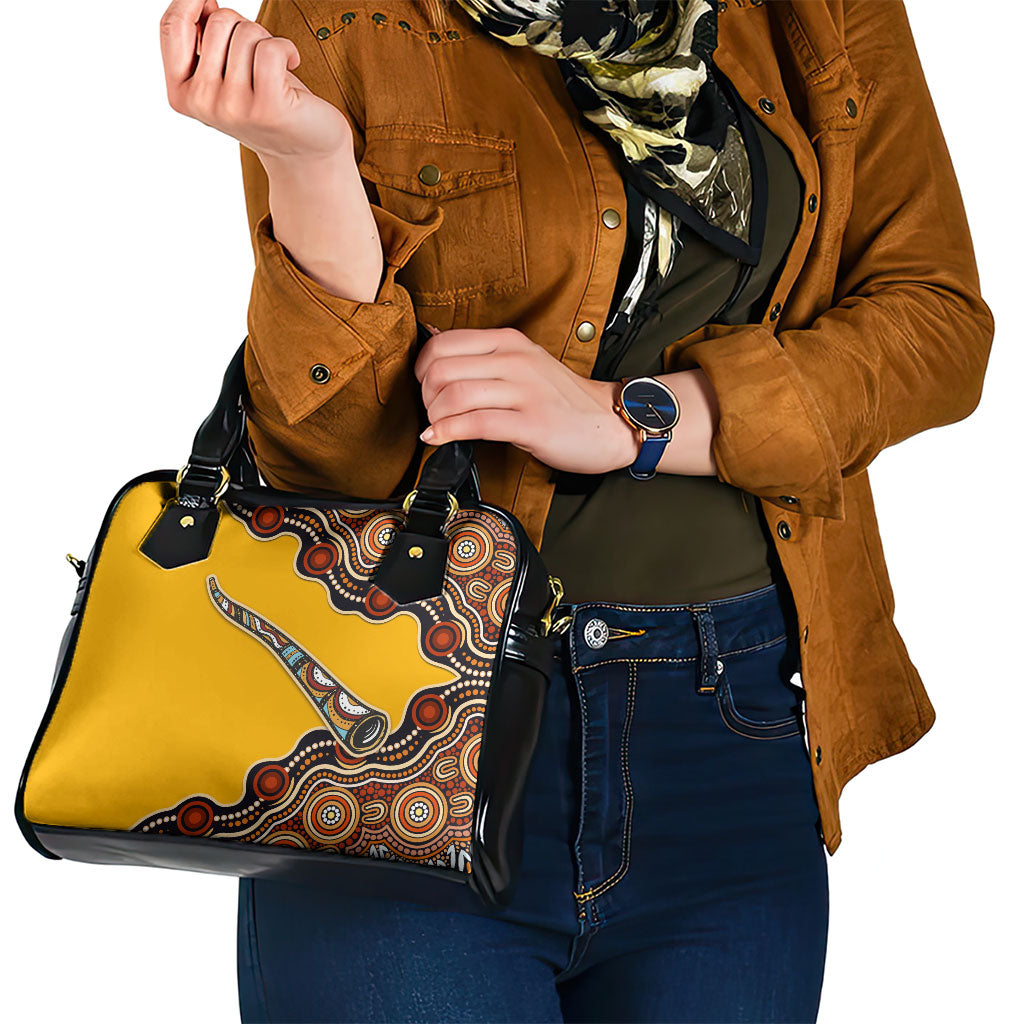 Didgeridoo Shoulder Handbag Aboriginal Dot Painting Indigenous Traditional Instrument