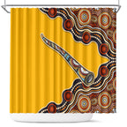 Didgeridoo Shower Curtain Aboriginal Dot Painting Indigenous Traditional Instrument