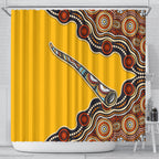 Didgeridoo Shower Curtain Aboriginal Dot Painting Indigenous Traditional Instrument