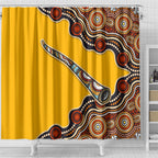 Didgeridoo Shower Curtain Aboriginal Dot Painting Indigenous Traditional Instrument