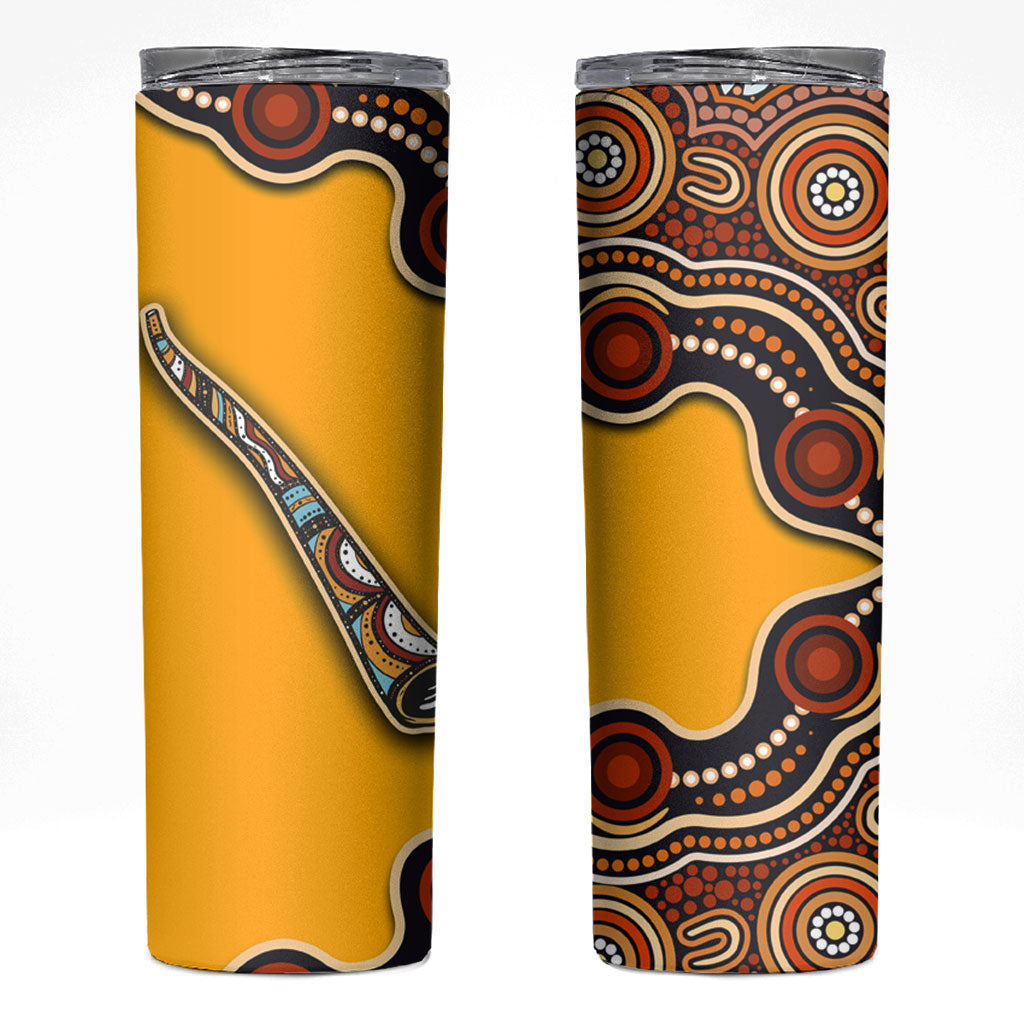 Didgeridoo Skinny Tumbler Aboriginal Dot Painting Indigenous Traditional Instrument