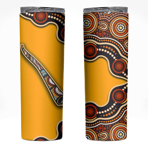 Didgeridoo Skinny Tumbler Aboriginal Dot Painting Indigenous Traditional Instrument