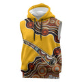 Didgeridoo Sleeveless Hoodie Aboriginal Dot Painting Indigenous Traditional Instrument