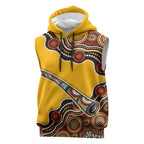 Didgeridoo Sleeveless Hoodie Aboriginal Dot Painting Indigenous Traditional Instrument