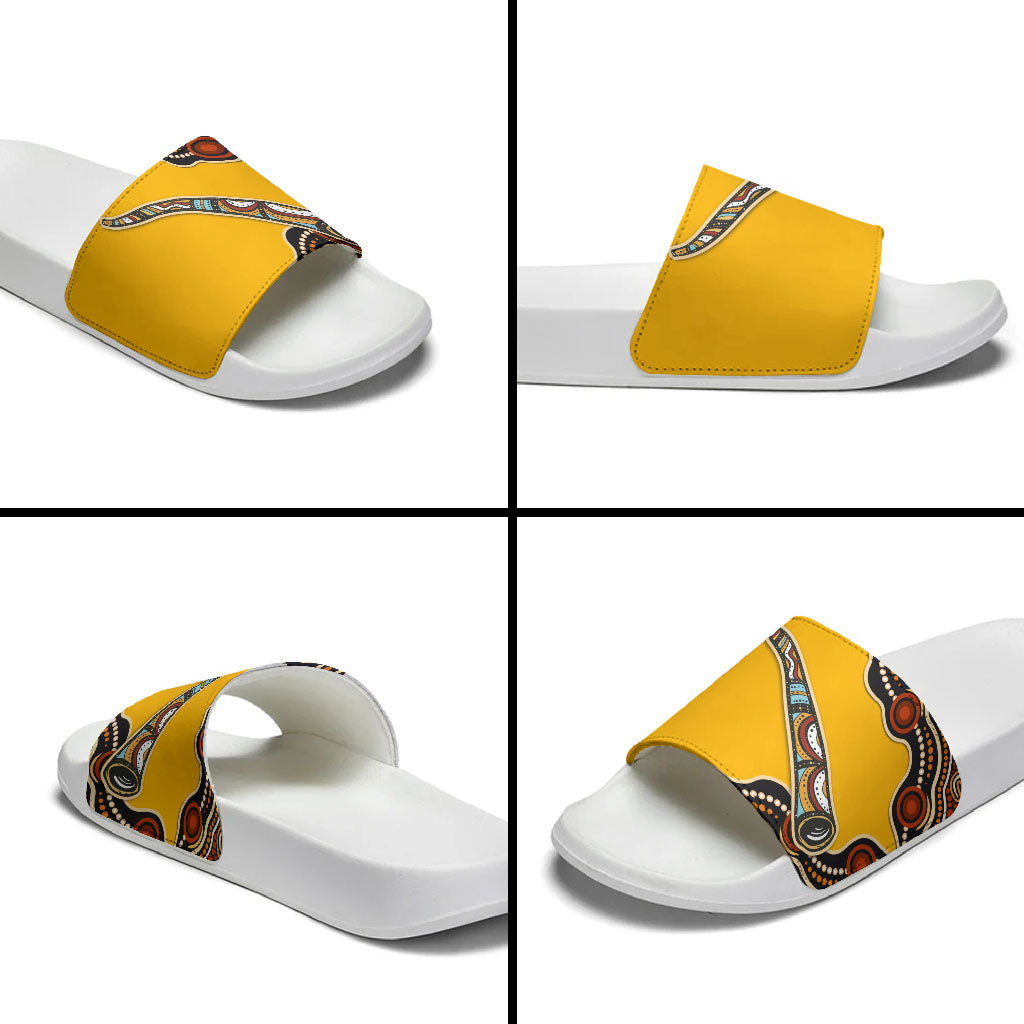 Didgeridoo Slide Sandals Aboriginal Dot Painting Indigenous Traditional Instrument
