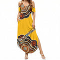 Didgeridoo Summer Maxi Dress Aboriginal Dot Painting Indigenous Traditional Instrument