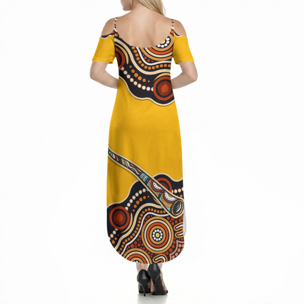 Didgeridoo Summer Maxi Dress Aboriginal Dot Painting Indigenous Traditional Instrument