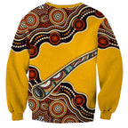 Didgeridoo Sweatshirt Aboriginal Dot Painting Indigenous Traditional Instrument