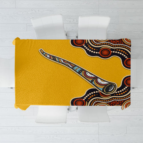 Didgeridoo Tablecloth Aboriginal Dot Painting Indigenous Traditional Instrument