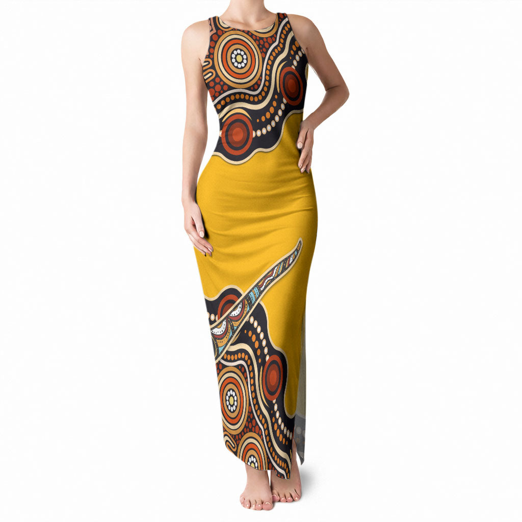 Didgeridoo Tank Maxi Dress Aboriginal Dot Painting Indigenous Traditional Instrument