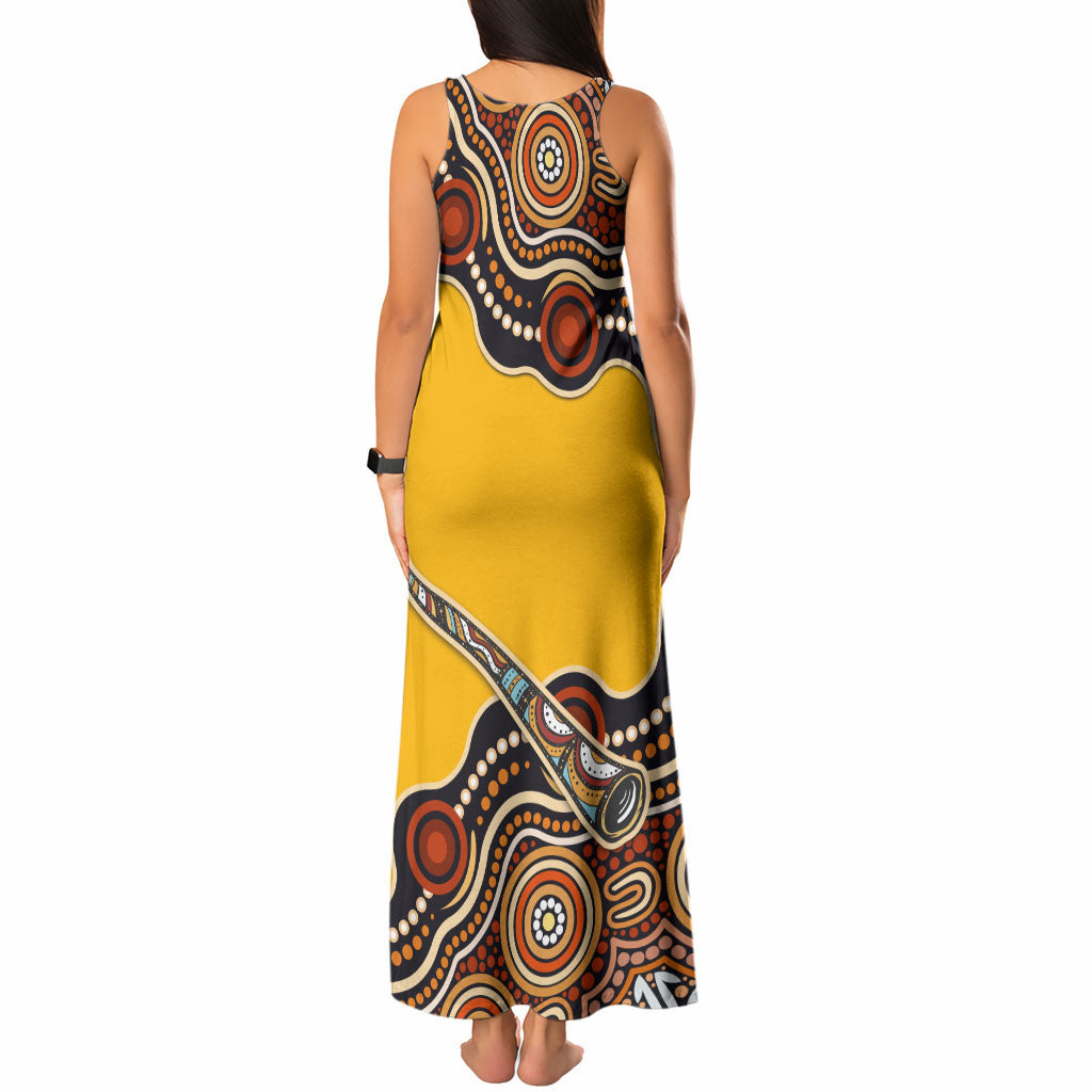 Didgeridoo Tank Maxi Dress Aboriginal Dot Painting Indigenous Traditional Instrument