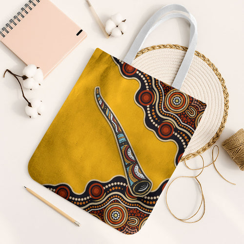 Didgeridoo Tote Bag Aboriginal Dot Painting Indigenous Traditional Instrument