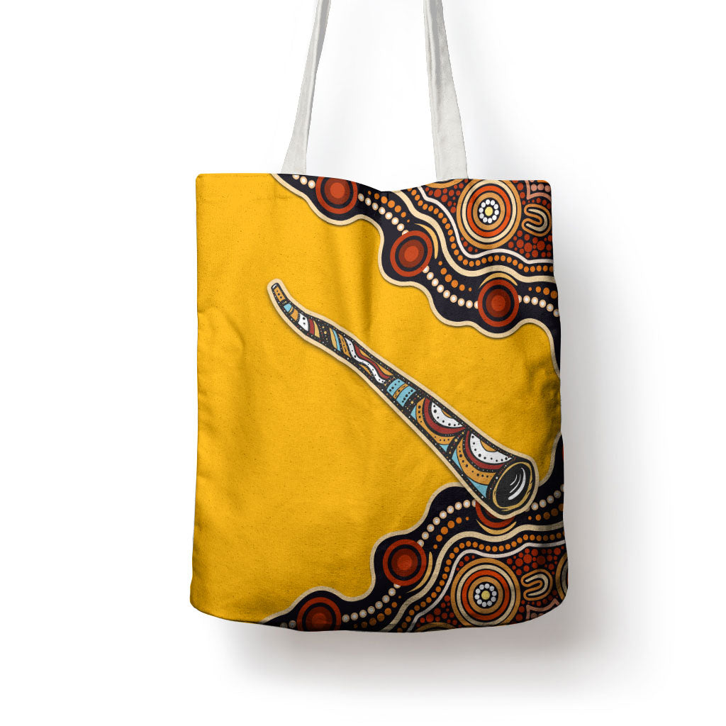 Didgeridoo Tote Bag Aboriginal Dot Painting Indigenous Traditional Instrument
