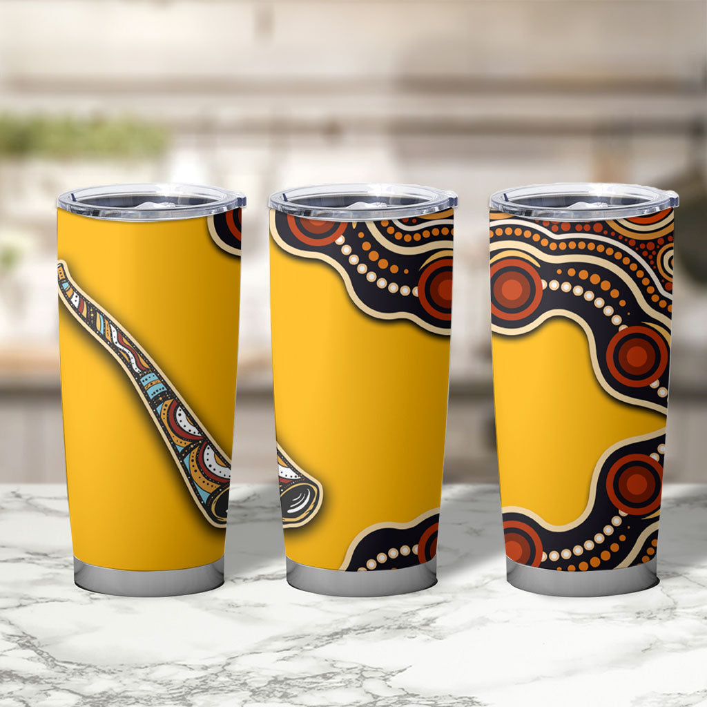 Didgeridoo Tumbler Cup Aboriginal Dot Painting Indigenous Traditional Instrument