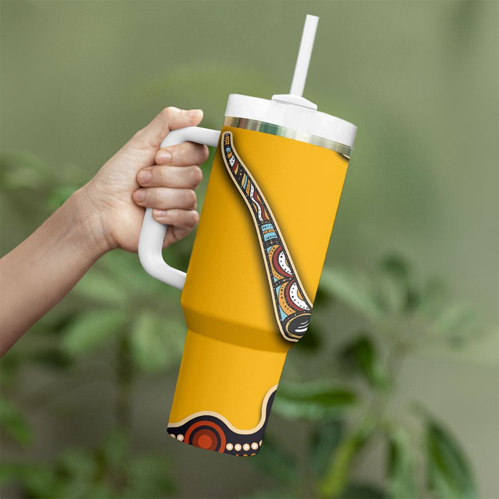 Didgeridoo Tumbler With Handle Aboriginal Dot Painting Indigenous Traditional Instrument