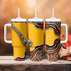 Didgeridoo Tumbler With Handle Aboriginal Dot Painting Indigenous Traditional Instrument