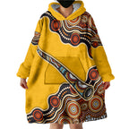 Didgeridoo Wearable Blanket Hoodie Aboriginal Dot Painting Indigenous Traditional Instrument