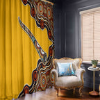 Didgeridoo Window Curtain Aboriginal Dot Painting Indigenous Traditional Instrument