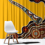 Didgeridoo Window Curtain Aboriginal Dot Painting Indigenous Traditional Instrument