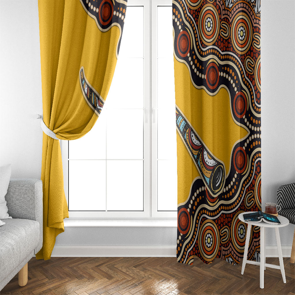 Didgeridoo Window Curtain Aboriginal Dot Painting Indigenous Traditional Instrument