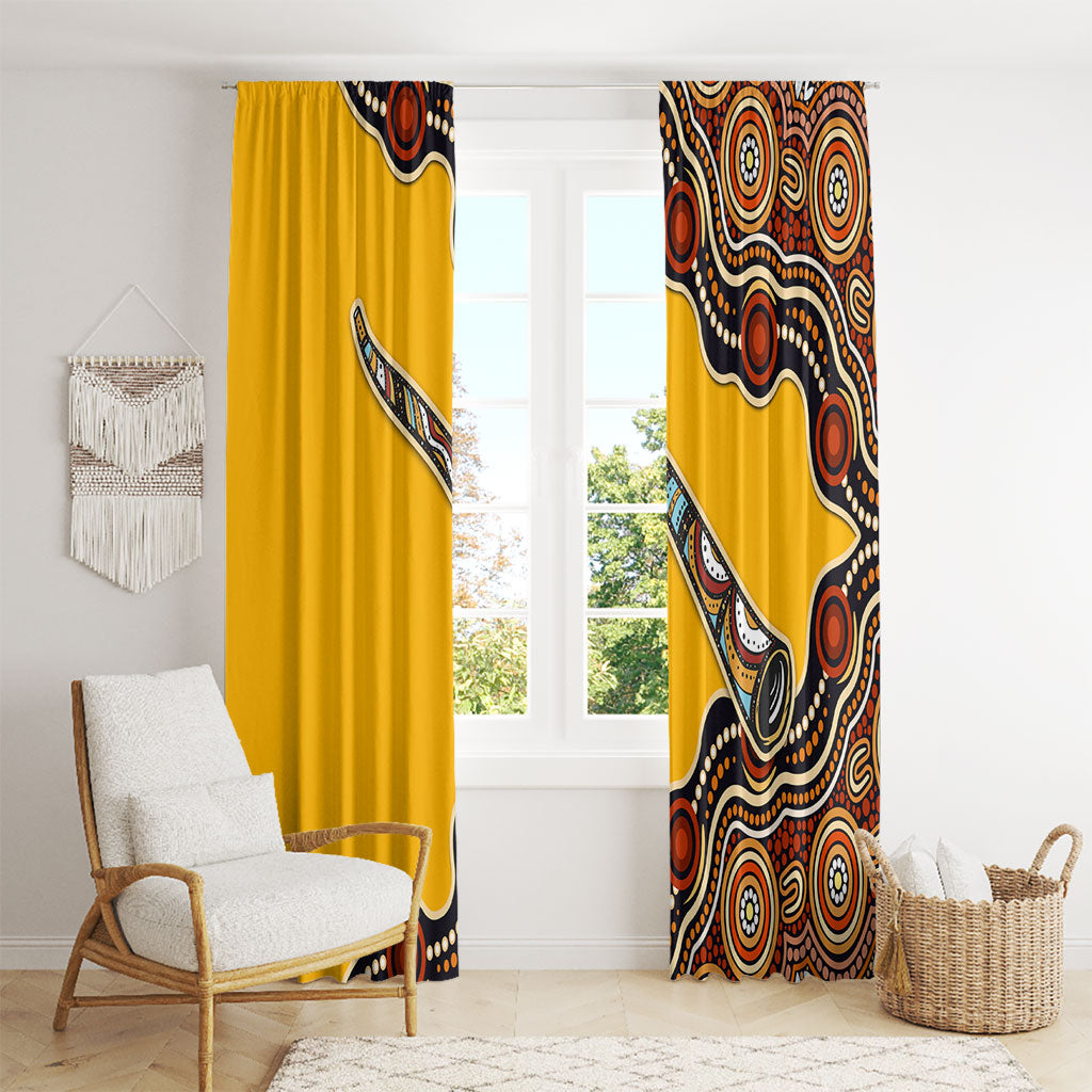 Didgeridoo Window Curtain Aboriginal Dot Painting Indigenous Traditional Instrument