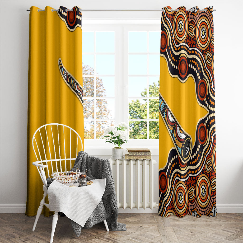 Didgeridoo Window Curtain Aboriginal Dot Painting Indigenous Traditional Instrument