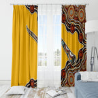 Didgeridoo Window Curtain Aboriginal Dot Painting Indigenous Traditional Instrument