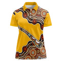 Didgeridoo Women Polo Shirt Aboriginal Dot Painting Indigenous Traditional Instrument