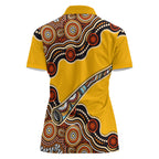 Didgeridoo Women Polo Shirt Aboriginal Dot Painting Indigenous Traditional Instrument