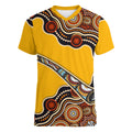 Didgeridoo Women V-Neck T-Shirt Aboriginal Dot Painting Indigenous Traditional Instrument