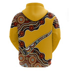 Didgeridoo Zip Hoodie Aboriginal Dot Painting Indigenous Traditional Instrument