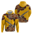 Didgeridoo Zip Hoodie Aboriginal Dot Painting Indigenous Traditional Instrument