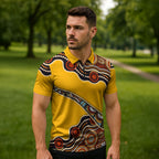 Didgeridoo Zipper Polo Shirt Aboriginal Dot Painting Indigenous Traditional Instrument